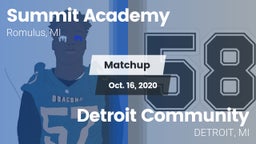 Matchup: Summit Academy vs. Detroit Community  2020