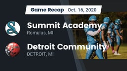 Recap: Summit Academy  vs. Detroit Community  2020