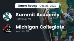 Recap: Summit Academy  vs. Michigan Collegiate 2020
