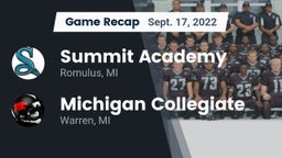 Recap: Summit Academy  vs. Michigan Collegiate 2022