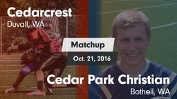 Matchup: Cedarcrest vs. Cedar Park Christian  2016