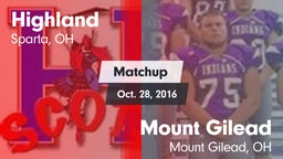 Matchup: Highland vs. Mount Gilead  2016