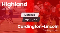 Matchup: Highland vs. Cardington-Lincoln  2019