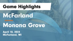 McFarland  vs Monona Grove  Game Highlights - April 18, 2024