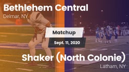 Matchup: Bethlehem Central vs. Shaker  (North Colonie) 2020