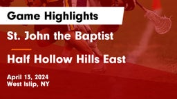 St. John the Baptist  vs Half Hollow Hills East  Game Highlights - April 13, 2024