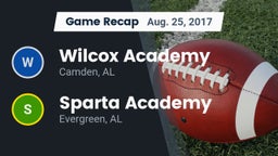 Recap: Wilcox Academy  vs. Sparta Academy  2017