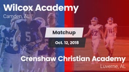 Matchup: Wilcox Academy vs. Crenshaw Christian Academy  2018