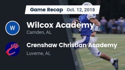 Recap: Wilcox Academy  vs. Crenshaw Christian Academy  2018