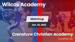 Matchup: Wilcox Academy vs. Crenshaw Christian Academy  2019