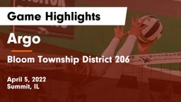 Argo  vs Bloom Township  District 206 Game Highlights - April 5, 2022