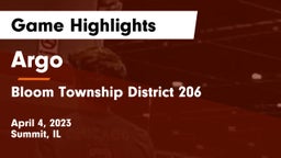 Argo  vs Bloom Township  District 206 Game Highlights - April 4, 2023