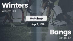 Matchup: Winters vs. Bangs  2016