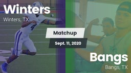 Matchup: Winters vs. Bangs  2020