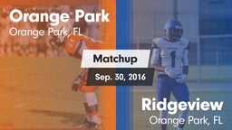 Matchup: Orange Park vs. Ridgeview  2016
