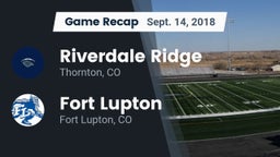 Recap: Riverdale Ridge vs. Fort Lupton  2018