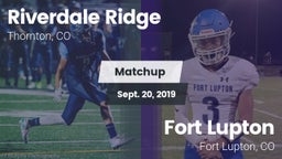 Matchup: Riverdale Ridge vs. Fort Lupton  2019