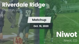 Matchup: Riverdale Ridge vs. Niwot  2020