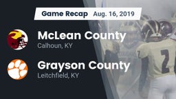 Recap: McLean County  vs. Grayson County  2019