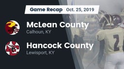 Recap: McLean County  vs. Hancock County  2019