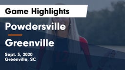 Powdersville  vs Greenville Game Highlights - Sept. 3, 2020