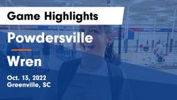 Powdersville  vs Wren  Game Highlights - Oct. 13, 2022
