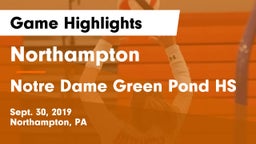 Northampton  vs Notre Dame Green Pond HS Game Highlights - Sept. 30, 2019