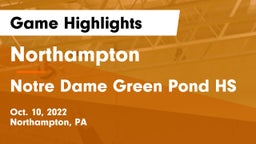 Northampton  vs Notre Dame Green Pond HS Game Highlights - Oct. 10, 2022