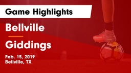 Bellville  vs Giddings  Game Highlights - Feb. 15, 2019