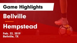 Bellville  vs Hempstead  Game Highlights - Feb. 22, 2019