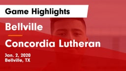 Bellville  vs Concordia Lutheran  Game Highlights - Jan. 2, 2020