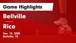 Bellville  vs Rice  Game Highlights - Jan. 13, 2020