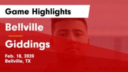 Bellville  vs Giddings  Game Highlights - Feb. 18, 2020
