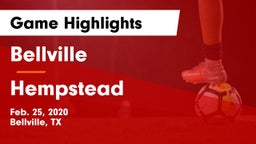 Bellville  vs Hempstead  Game Highlights - Feb. 25, 2020