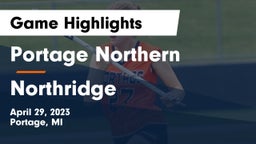 Portage Northern  vs Northridge  Game Highlights - April 29, 2023