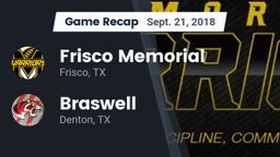 Recap: Frisco Memorial  vs. Braswell  2018
