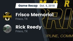 Recap: Frisco Memorial  vs. Rick Reedy  2018