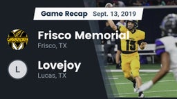 Recap: Frisco Memorial  vs. Lovejoy  2019