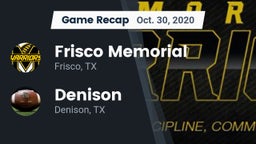 Recap: Frisco Memorial  vs. Denison  2020
