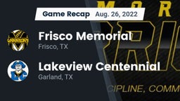 Recap: Frisco Memorial  vs. Lakeview Centennial  2022