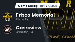 Recap: Frisco Memorial  vs. Creekview  2022
