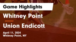 Whitney Point  vs Union Endicott Game Highlights - April 11, 2024