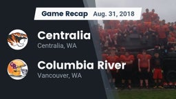 Recap: Centralia  vs. Columbia River  2018