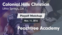 Matchup: Colonial Hills Chris vs. Peachtree Academy 2016