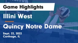 Illini West  vs Quincy Notre Dame Game Highlights - Sept. 22, 2022