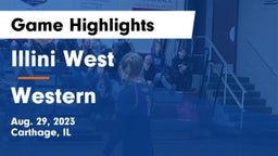 Illini West  vs Western  Game Highlights - Aug. 29, 2023