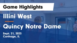 Illini West  vs Quincy Notre Dame Game Highlights - Sept. 21, 2023
