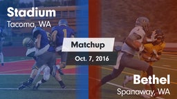 Matchup: Stadium  vs. Bethel  2016