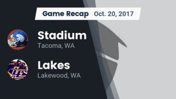 Recap: Stadium  vs. Lakes  2017