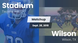 Matchup: Stadium  vs. Wilson  2018